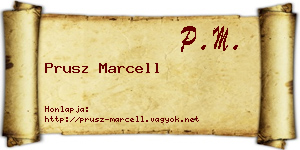 Prusz Marcell névjegykártya